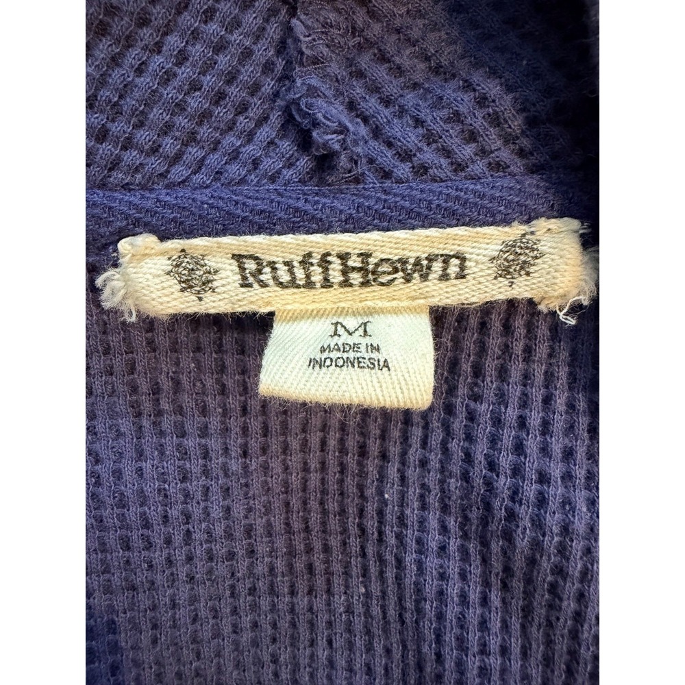 Women's Blue RuffHewn Waffle Knit Cardigan Size M - Picture 4 of 8